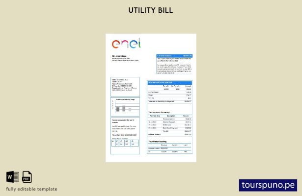 listo para imprimir plantilla de word   factura de servicios públicos de elec 13